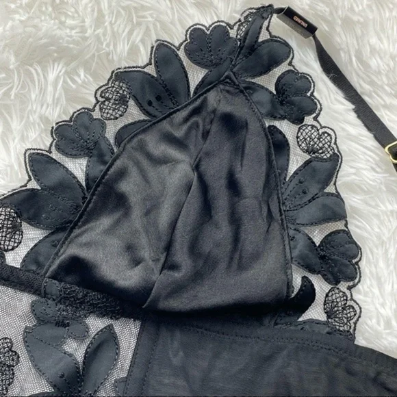 VS Unlined Floral Embroidered Long Line Bralette L - Picture 10 of 12